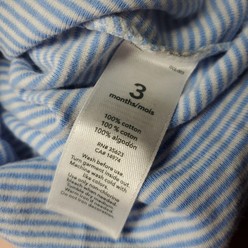 Green Blue White 3pc Baby Boy Onesies Bodysuit Bundle Size 3m Pre-Owned